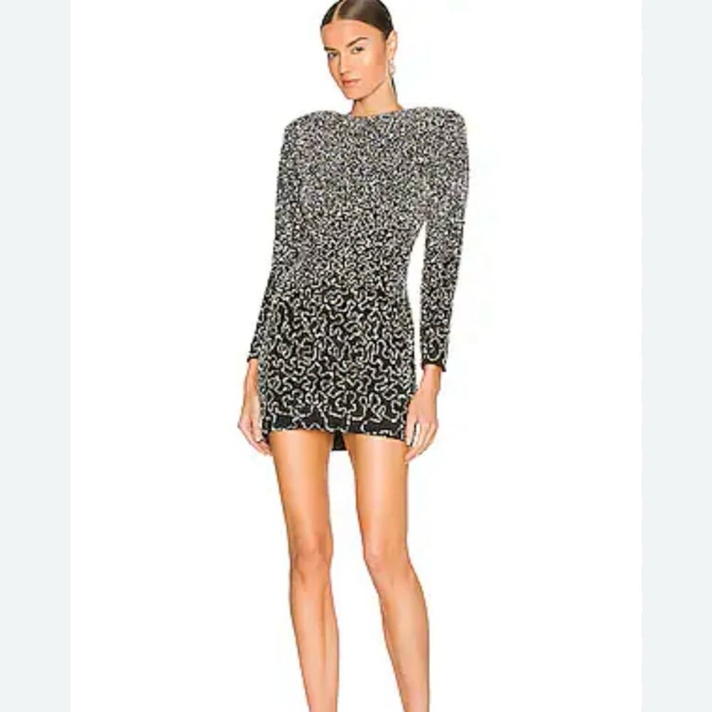 Retrofete Black and Silver Mini Dress Size S